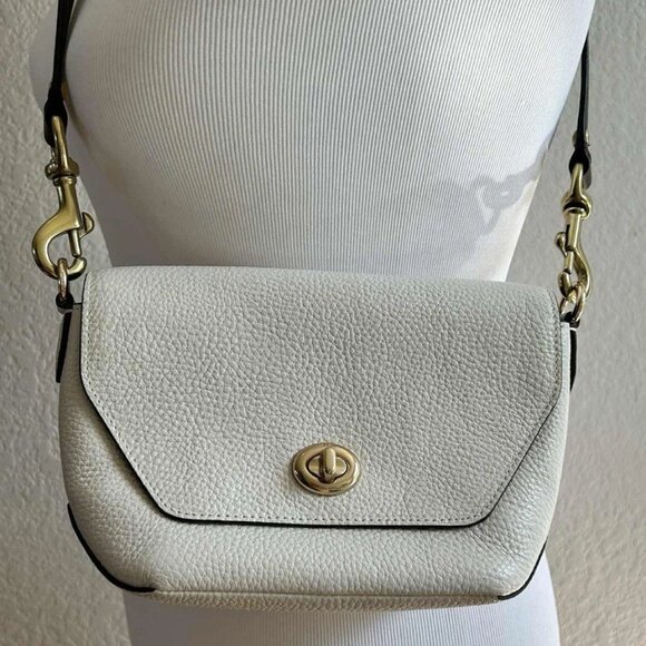 Coach Karlee Crossbody Pebbled Leather Bag - Chalk - Picture 1 of 12